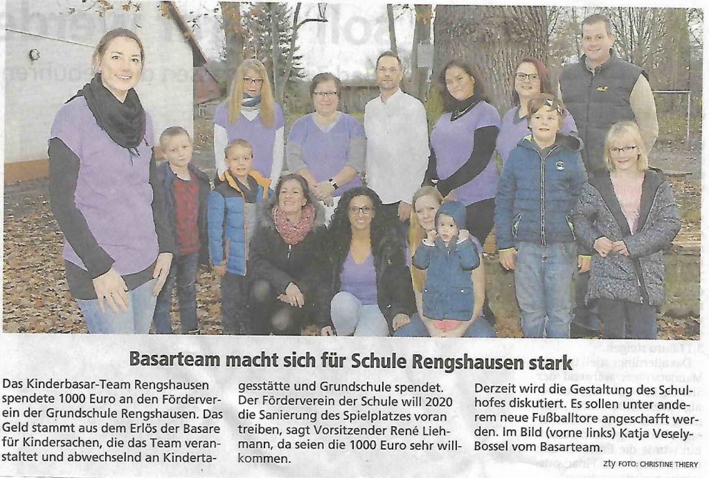 Spende Basarteam, Foerderverein Knüllwald-Rengshausen, Schulhofgestaltung